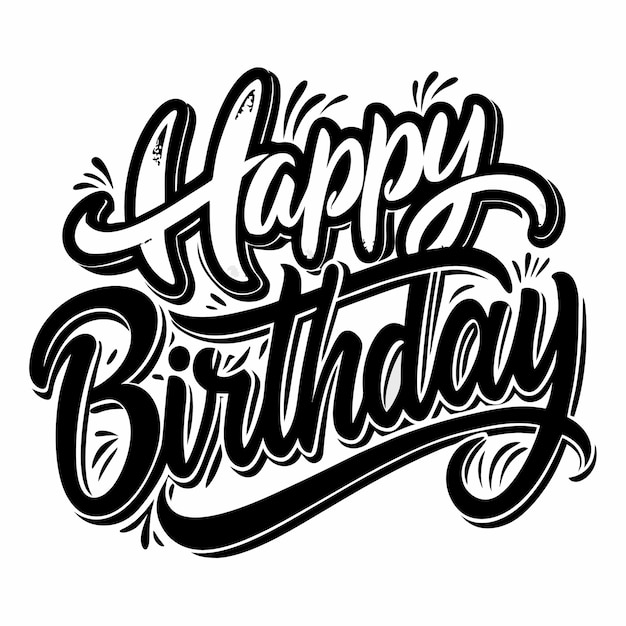 Letras caligráficas de cumpleaños dibujadas a mano