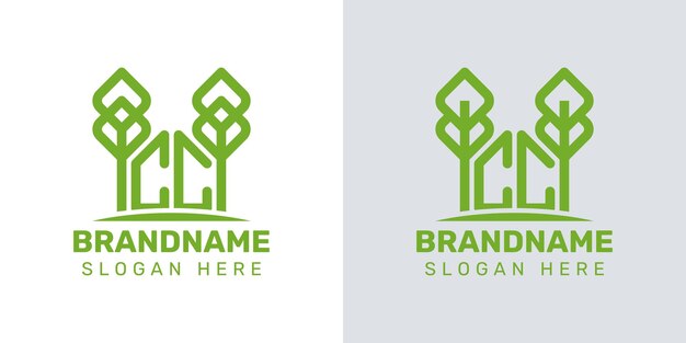 Letras CC Logotipo de invernadero para empresas relacionadas con la planta con las iniciales CC