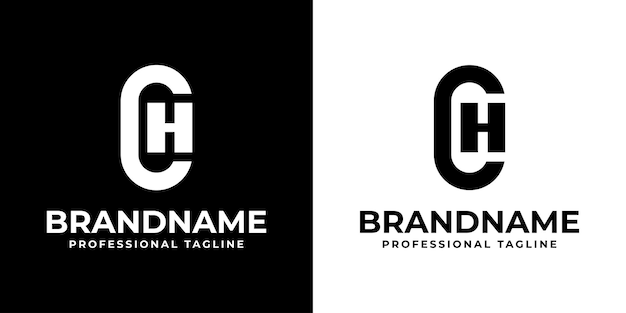 Las letras CH o OH Monograma Logotipo Conjunto para cualquier negocio con las iniciales CH HC OH o HO