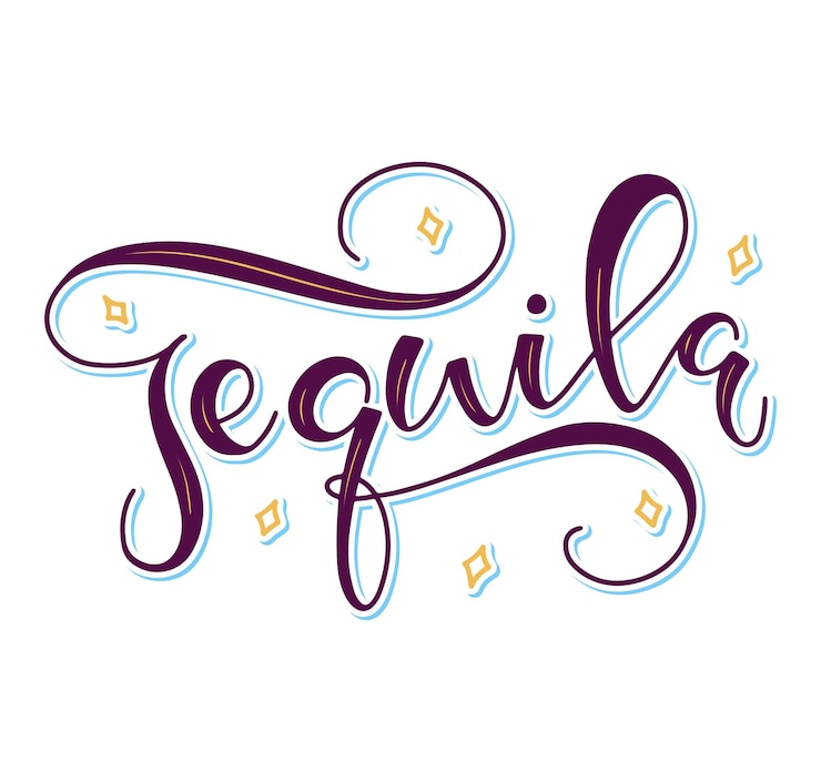 Vector letras de color tequila aisladas en la ilustración de vector de fondo blanco