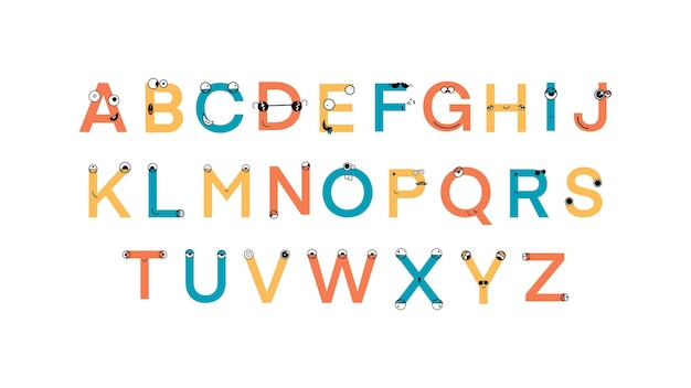 Vector letras coloridas abc