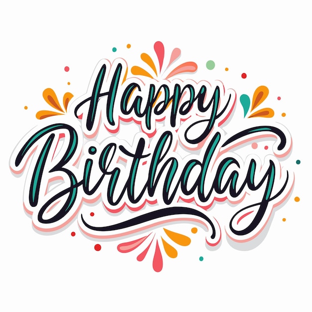 Letras coloridas de Feliz cumpleaños con confeti