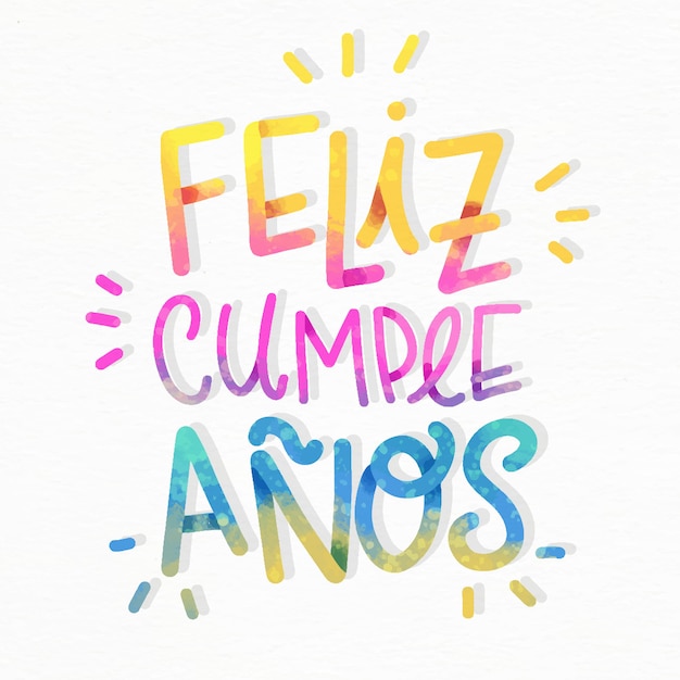 Letras coloridas de feliz cumpleaños