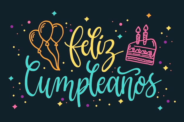 Letras de concepto de feliz cumpleaños