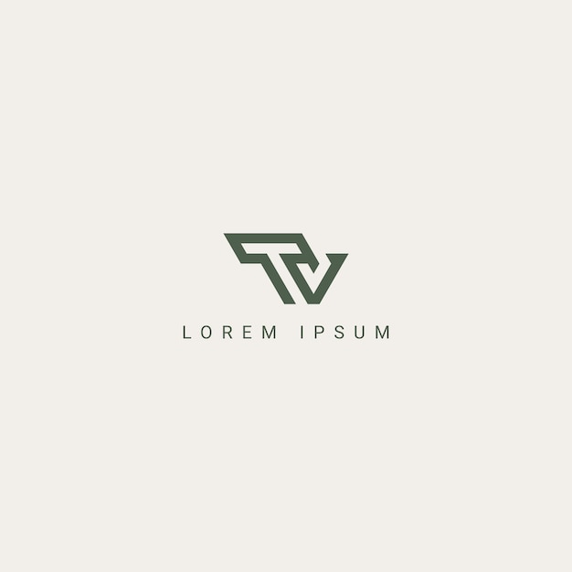 Las letras creativas modernas del logotipo de TV VT elementos de plantilla de diseño de íconos