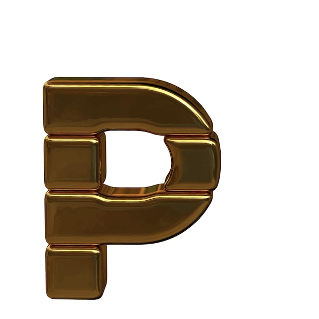 Letras de cuatro bloques horizontales letra p