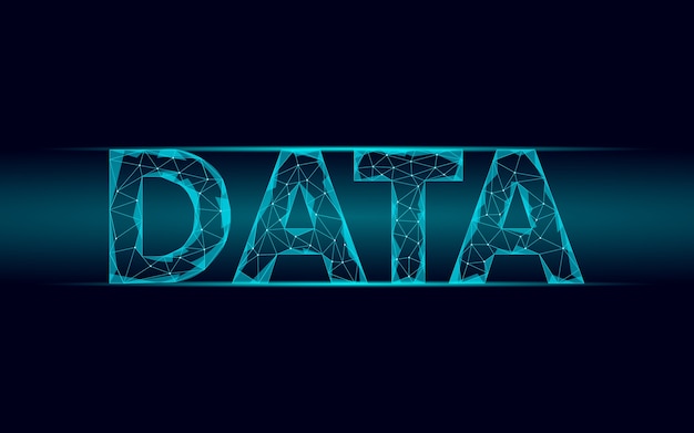 Vector letras de datos inscripción geométrica brillante