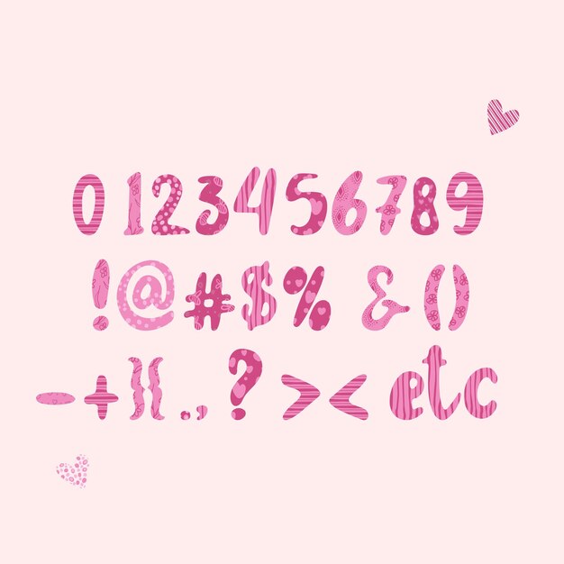 Letras decorativas rosa pastel aisladas sobre fondo rosa Perfecto para invitaciones de boda