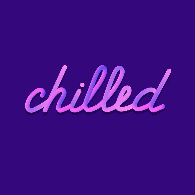 Letras degradadas coloridas sobre fondo oscuro Diseño caligráfico frío Forma degradada brillante Estilo futurista