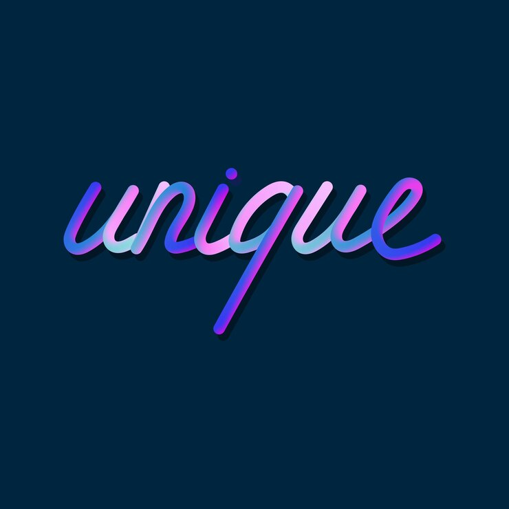 Letras degradadas coloridas sobre fondo oscuro Diseño caligráfico único Forma degradada brillante Estilo futurista