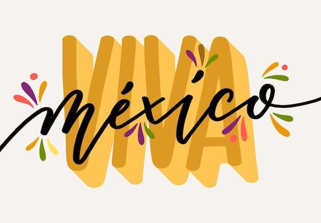 Vector letras del día de la independencia de méxico