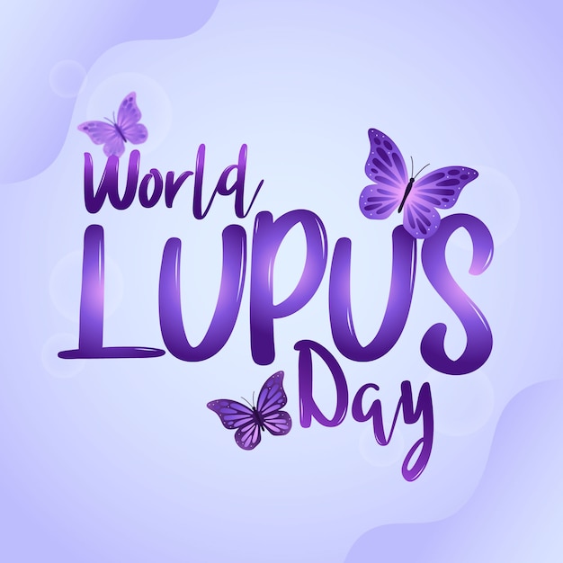 Vector letras del día mundial del lupus en gradiente