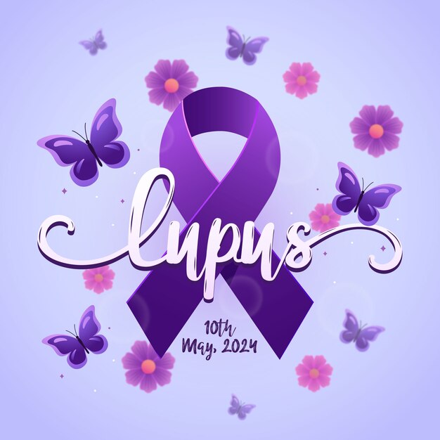 Letras del día mundial del lupus en gradiente