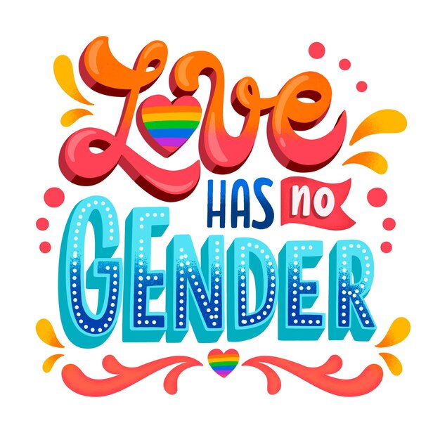 Letras del día del orgullo dibujadas a mano
