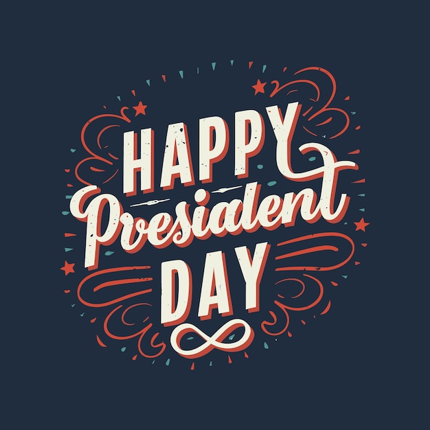 Letras día de los presidentes con sombrero día del presidente citas vector diseño de camiseta día del presidente