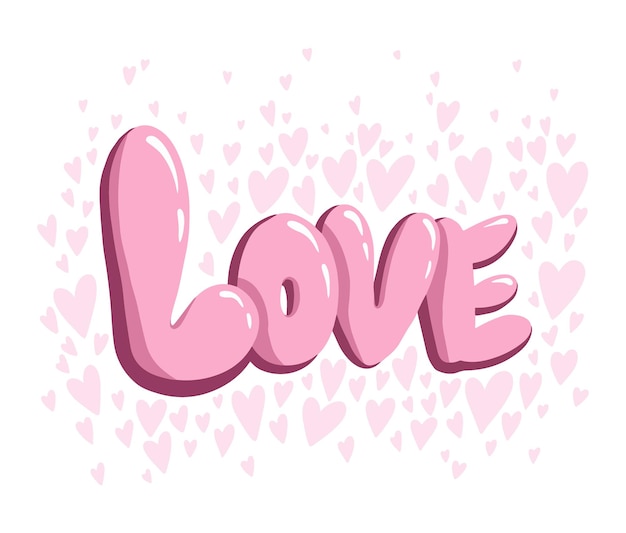 Letras del día de san valentín dibujadas a mano
