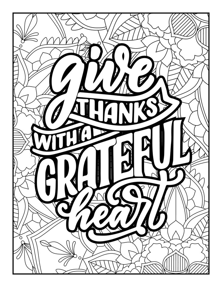Vector letras dibujadas a mano para colorear ilustraciones vectoriales de libros citas citas motivacionales página para colorear