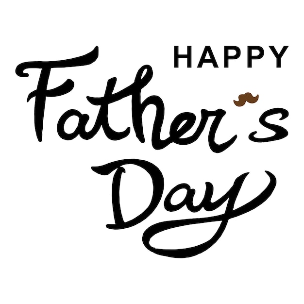 Letras dibujadas a mano sobre el día del padre feliz día del padre