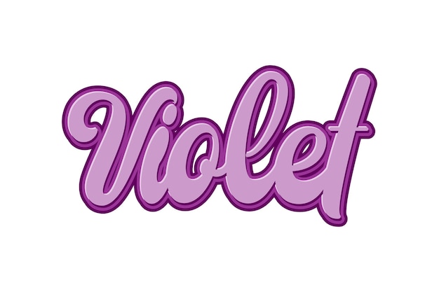 Letras dibujadas a mano en violeta Ilustración vectorial para su diseño