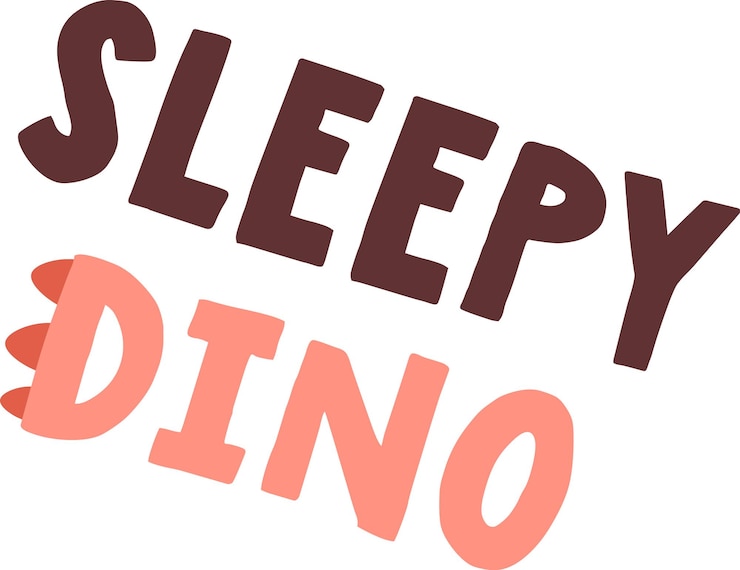 Vector letras de dino soñoliento pegatina