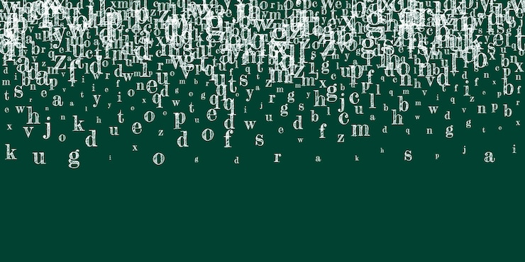Vector letras dispersas del alfabeto latino tiza blanca