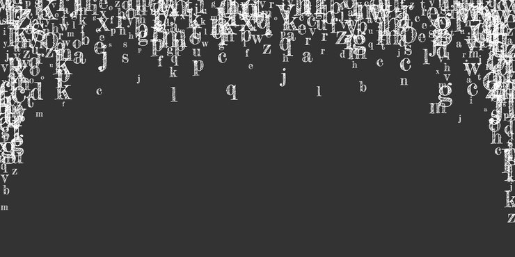 Vector letras dispersas del alfabeto latino tiza blanca