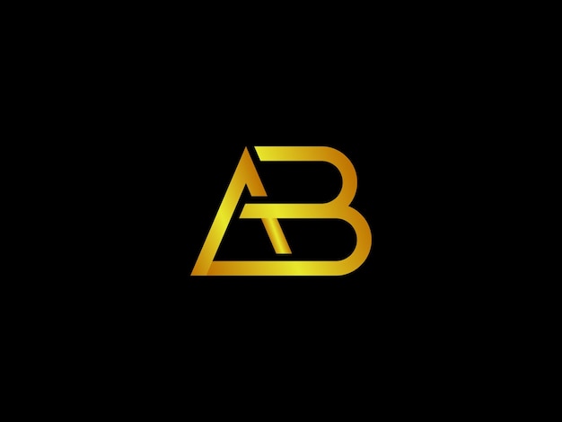 Letras doradas ab y fondo negro.