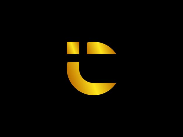 Letras doradas t y t sobre un fondo negro