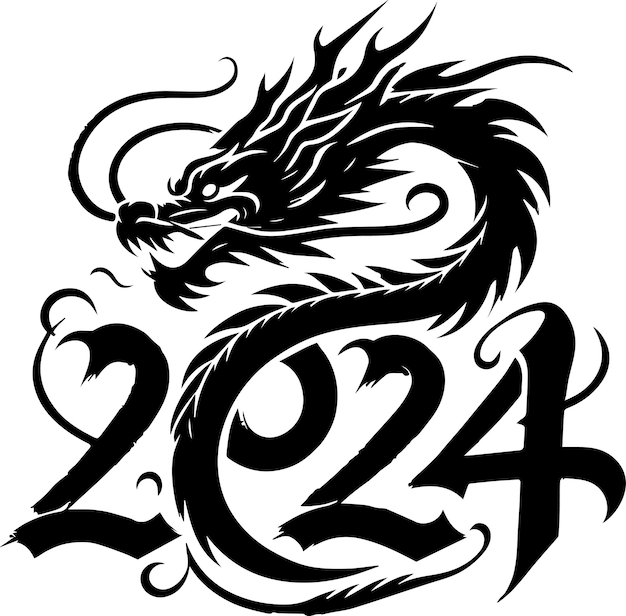 Las letras Dragón y 2024