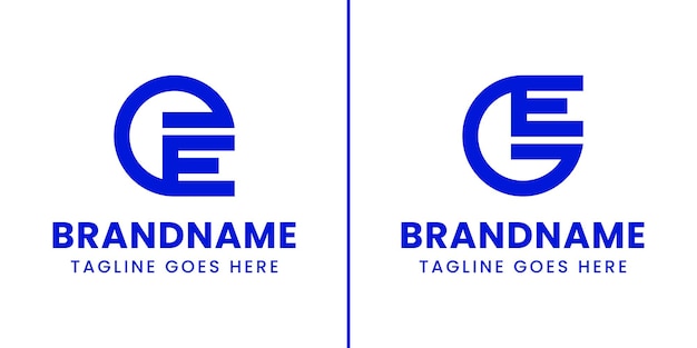 Las letras EE y el logotipo del monograma GE para cualquier empresa con las iniciales EE GE EG