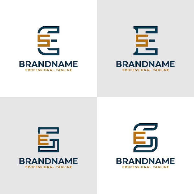 Letras elegantes ES y SE Monograma Logotipo adecuado para negocios con las iniciales ES o SE