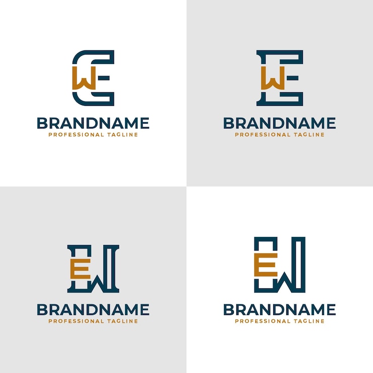 Vector letras elegantes ew y we monograma logotipo adecuado para negocios con las iniciales ew o we
