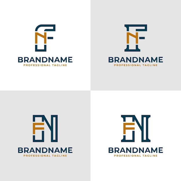 Letras elegantes FN y NF Monograma Logotipo adecuado para negocios con las iniciales FN o NF
