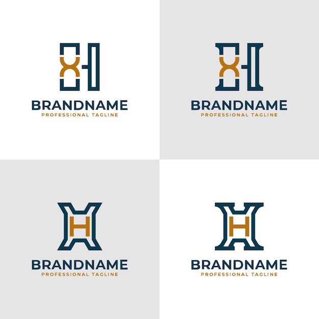 Letras elegantes HX y XH Monograma Logotipo adecuado para negocios con las iniciales XH o HX