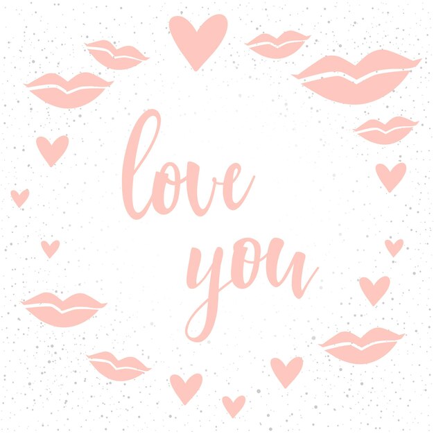 Letras escritas a mano en blanco. Doodle hecho a mano amor que cita y corazón dibujado a mano para camiseta de diseño, tarjeta de boda, invitación nupcial, folletos del día de San Valentín, álbum de recortes, álbum, etc.