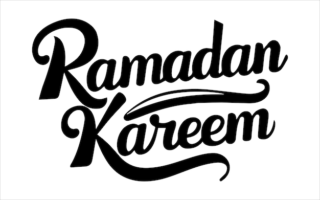 Letras escritas a mano Ramadan Kareem Vector Ilustración de las fiestas islámicas Frases Caligrafía negra