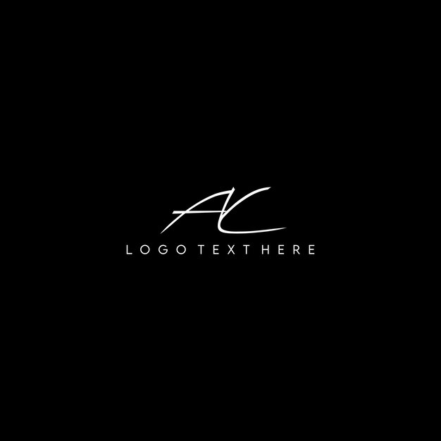 Letras de estilo de firma AC Logotipo de AC Logotipo moderno de AC