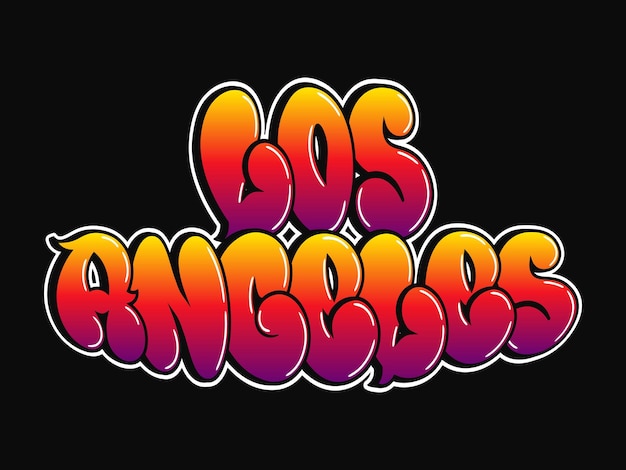 Letras de estilo graffiti de palabra de Los Ángeles