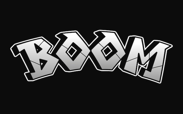 Letras de estilo graffiti de palabra boom