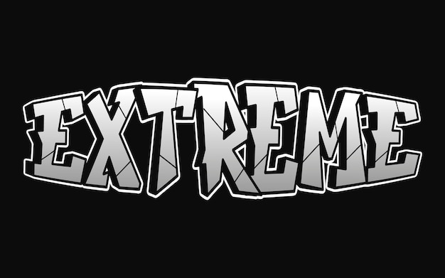 Letras de estilo graffiti de palabra extrema