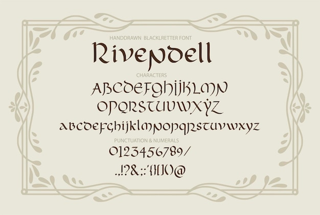 Letras de estilo mágico vintage decorativas Escritura vectorial