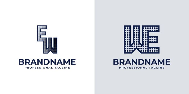 Vector las letras ew y we dot monogram logotipo adecuado para negocios con las iniciales ew o we