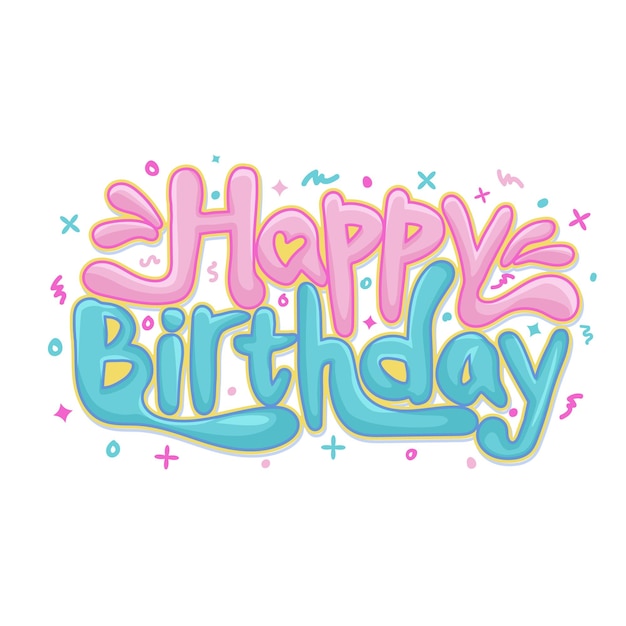 Letras de felicitación de cumpleaños dibujadas a mano