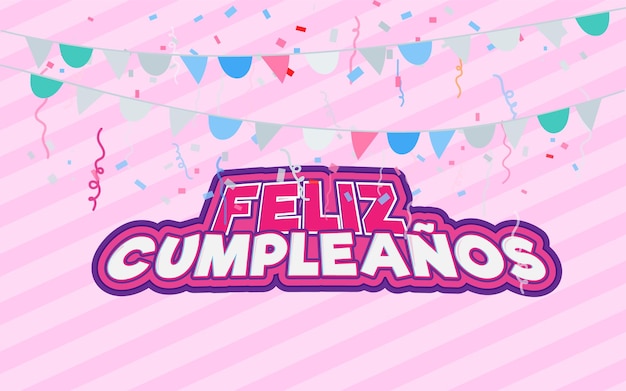 letras de feliz cumpleaños con fondo rosa suave