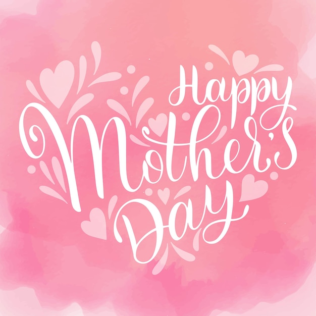 Letras de feliz día de la madre. Diseño de tarjetas de felicitación. Texto dibujado a mano