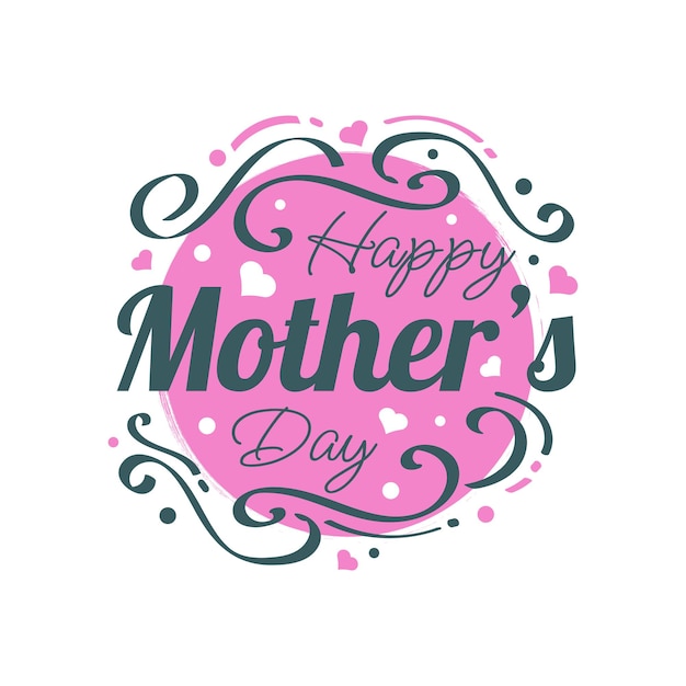 Letras de feliz día de las madres con estilo colorido doodle