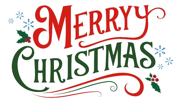 Letras de Feliz Navidad aisladas en fondo transparente Letras para su diseño Vector