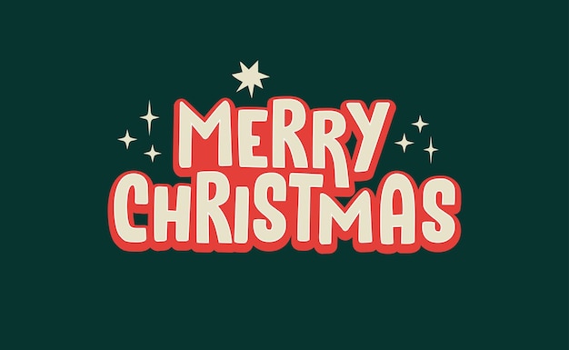 Letras de Feliz Navidad Diseño de tipografía vectorial Tarjeta de felicitación