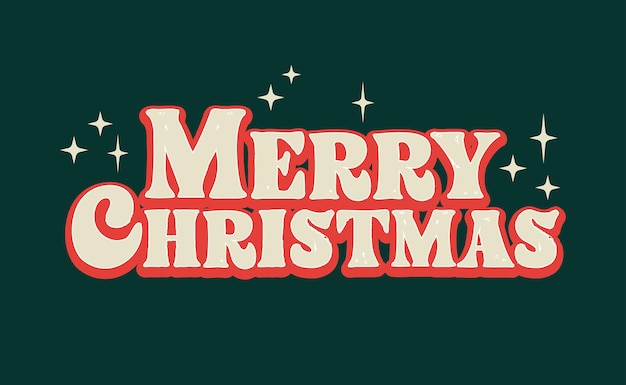Letras de Feliz Navidad Diseño de tipografía vectorial Tarjeta de felicitación