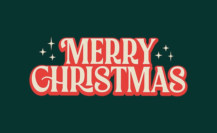 Vector letras de feliz navidad diseño de tipografía vectorial tarjeta de felicitación